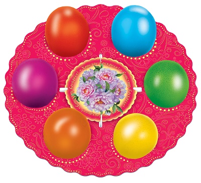 Пасхальный набор "Цветы" - тарелочка-подставка для пасхальных яиц