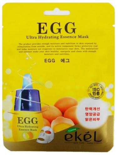 Тканевая маска для лица с экстрактом яйца Egg, Ekel 