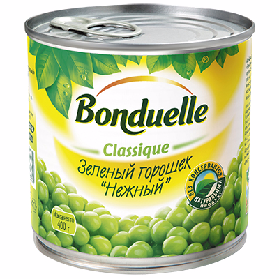 Горошек зеленый консервированный Classique, Bonduelle, 212 мл