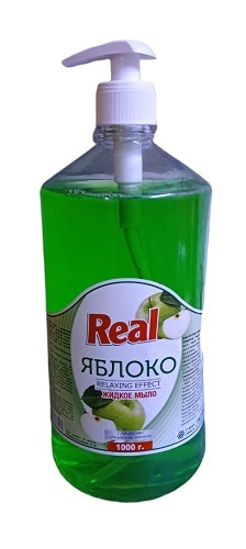 Мыло жидкое с глицерином Яблоко, Real, 1 л