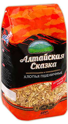 Хлопья из твердых сортов пшеницы Полтавские (не требующие варки), Алтайская сказка, 400 гр.