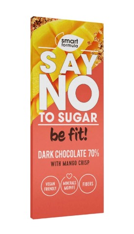 Горький шоколад без добавления сахара с Манго, Smart Formula, 90 гр