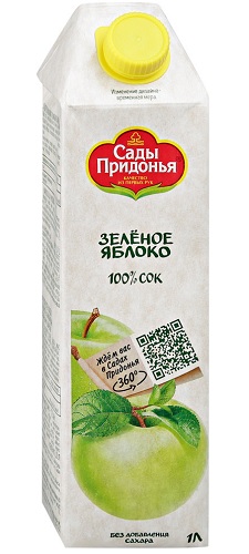 Сок Зеленое яблоко, Сады Придонья, 1 л