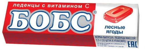 Карамель леденцовая со вкусом Лесных ягод и витамином С, Бобс, 35 г