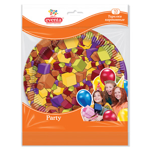 Eventa Party тарелки бумажные Кубики, 10 шт.