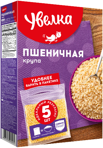 Крупа пшеничная в пакетиках, Увелка, 5 шт х 80 гр