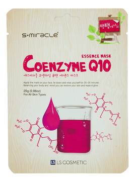 Маска тканевая для лица Coenzyme Q10 с коэнзимом, LS Cosmetic