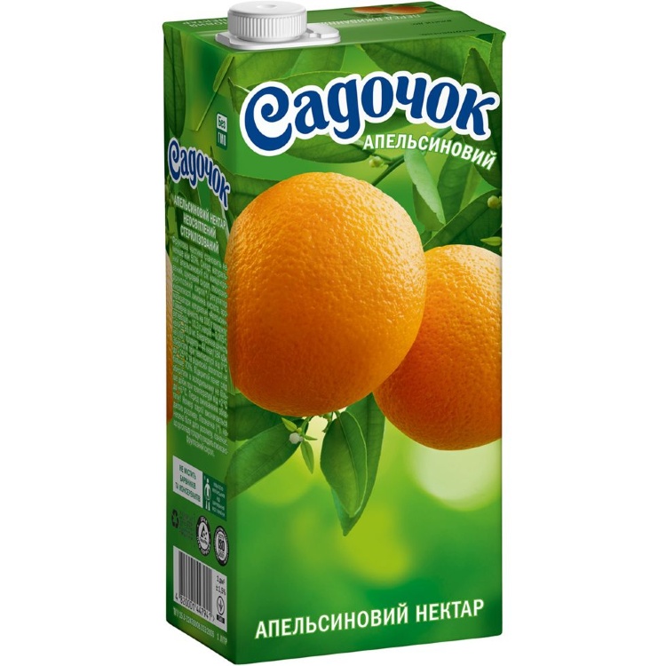 Нектар апельсиновый, Садочок, 0,95 л.