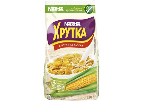 Кукурузные хлопья (пакет), Nestle Хрутка, 320 гр