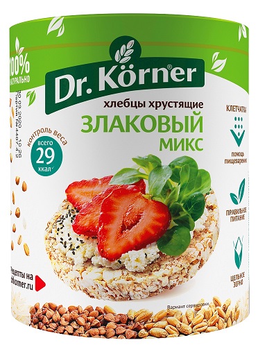 Хлебцы Злаковый микс, Dr.Korner, 100 гр