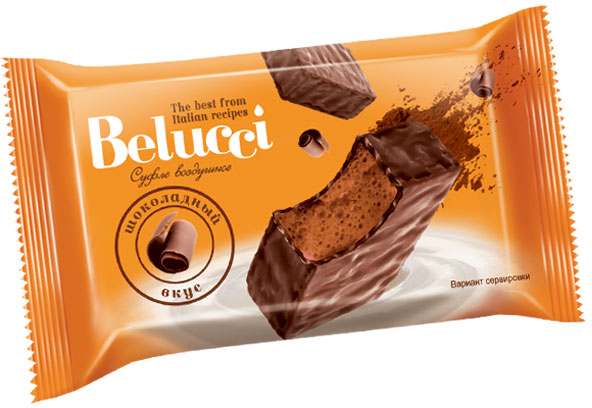Конфеты Воздушное суфле "Belucci" с шоколадным вкусом, Яшкино, 9 штук (300 гр. ± 10 гр.)