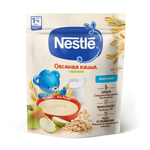 Каша молочная овсяная с грушей и бананом с 6 месяцев, Nestle, 200 гр