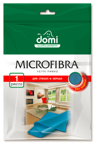 Микрофибра для стекол и зеркал, Domi, 1 шт