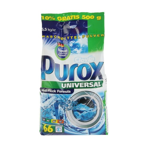 Порошок стиральный Universal бесфосфатный для всех типов стирки, Clovin Purox, 5,5 кг