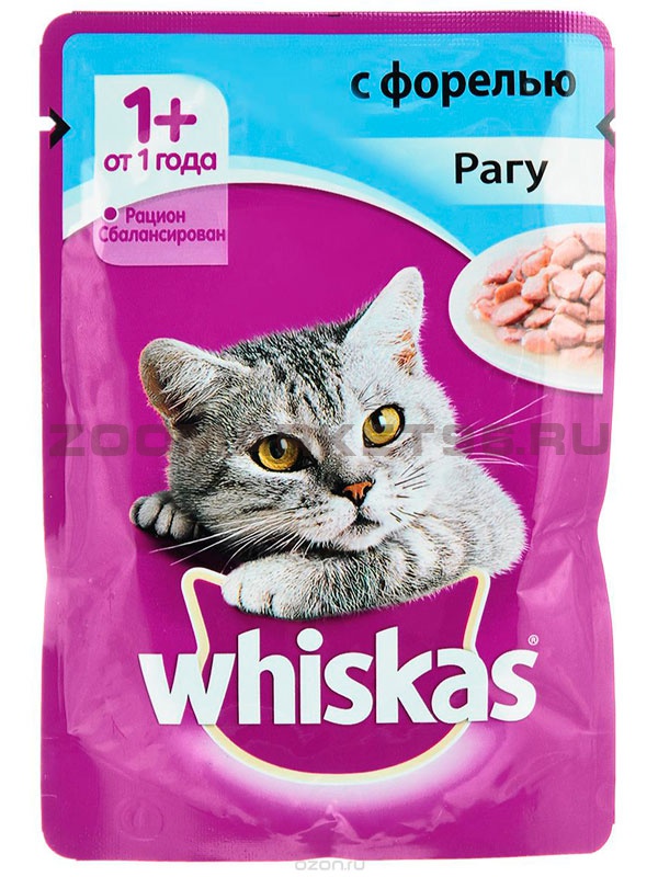 Корм для кошек Вкусный обед Рагу с форелью, Whiskas, 85 гр