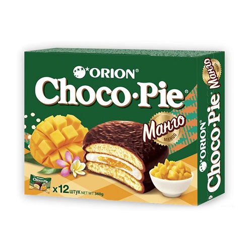Печенье с зефирной прослойкой в шоколадной глазури Манго, Choco Pie, 12 х 30 гр.
