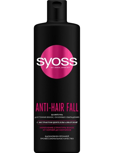 Шампунь для тонких волос, склонных к выпадению Anti Hair Fall, Syoss, 450 мл