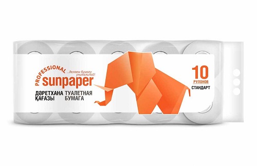 Бумага туалетная 2-х сл., Sunpaper, 10 рулонов