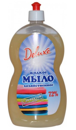 Жидкое мыло Хозяйственное 72% с эффектом пятновыводителя, Deluxe, 1 л.