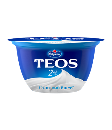 Йогурт греческий Teos Натуральный 2%, Савушкин, 140 гр