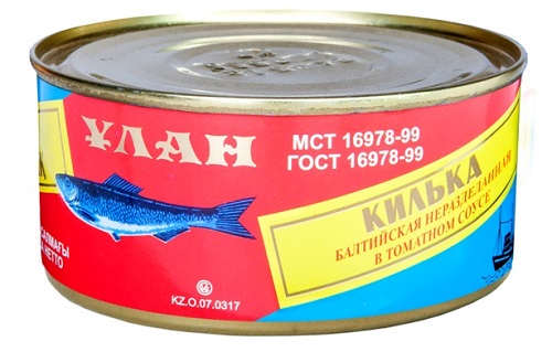 Килька балтийская неразделанная в томатном соусе, Улан, 240 гр
