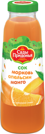 Сок Морковь-апельсин-манго (стекло), Сады Придонья, 0, 3 л