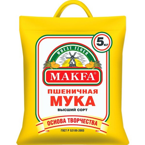Мука пшеничная высший сорт, Makfa, 5 кг