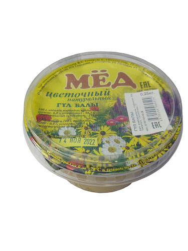 Мед натуральный цветочный, ИП Семенова, 250 гр