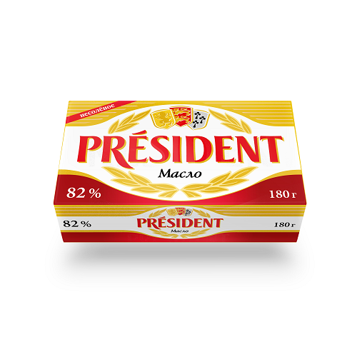 Масло сливочное 82% President, Food Master, 180 гр