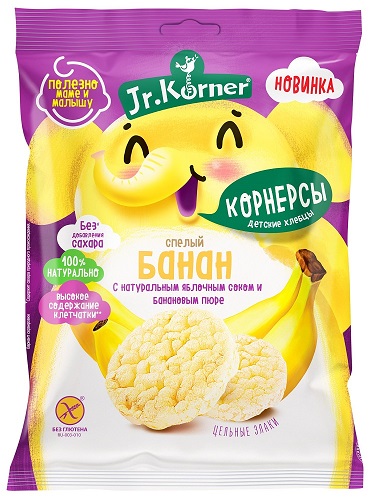 Корнерсы (детские хлебцы) Спелый банан, Jr. Korner, 30 гр 
