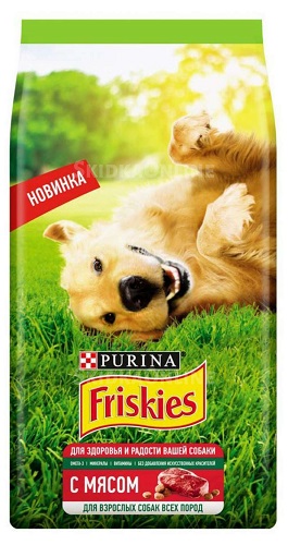 Сухой корм с мясом для взрослых собак всех пород, Friskies, 500 гр
