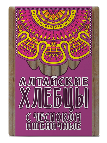 Хлебцы Алтайские пшеничные с чесноком, Продукт Алтая, 75 гр.
