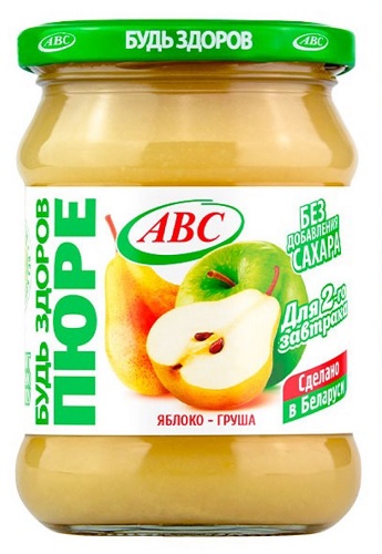 Пюре яблочно-грушевое "Будь здоров!", ABC, 450 гр