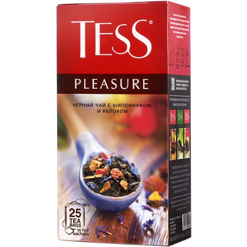Чай черный с шиповником и яблоком Pleasure, Tess  25 пакетиков
