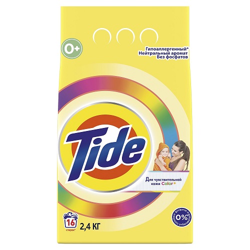Порошок стиральный автомат Color Детский для чувствительной кожи, Tide, 2,4 кг