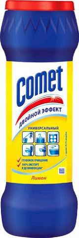 Порошок универсальный чистящий с хлоринолом Лимон, Comet, 475 гр 