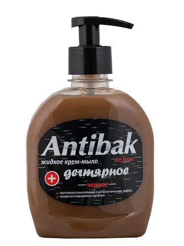 Крем-мыло жидкое черное Дегтярное Antibak, Aromika, 330 мл