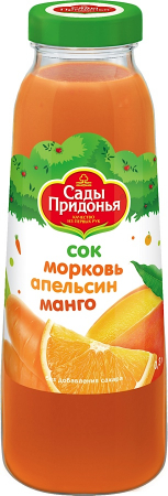 Сок Морковь-апельсин-манго (стекло), Сады Придонья, 0,3 л