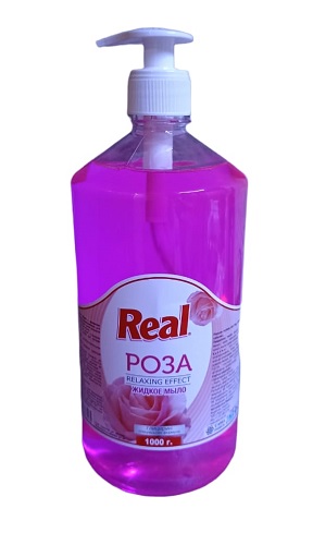 Мыло жидкое с глицерином Роза, Real, 1 л