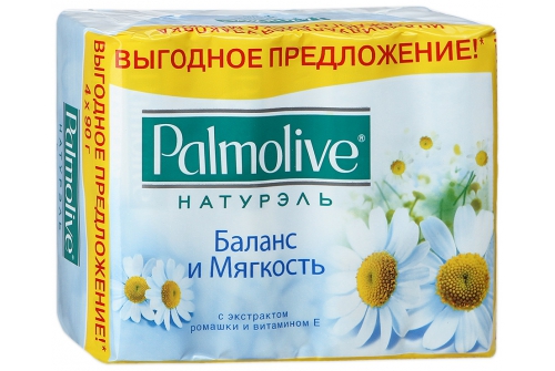 Мыло туалетное Баланс и мягкость с экстрактом ромашки и витамином Е, Palmolive, 5 шт. х 70 гр.