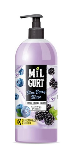 Жидкое крем-мыло Голубика и ежевика в йогурте, Milgurt, 860 мл