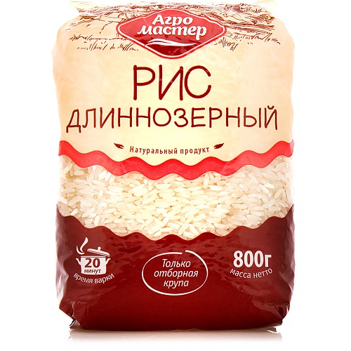 Рис длиннозерный, Агро Мастер, 800 гр