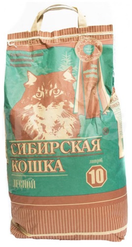 Наполнитель супервпитывающий гигиенический Древесный Лесной, Сибирская кошка, 10 л