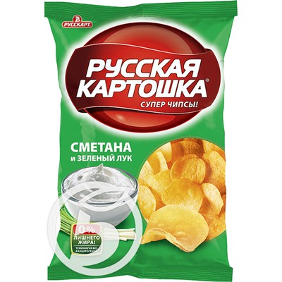 Чипсы Сметана и зеленый лук, Русская картошка, 50 гр.