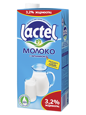 Молоко с витамином D 3,2%, Lactel, FoodMaster  1 л