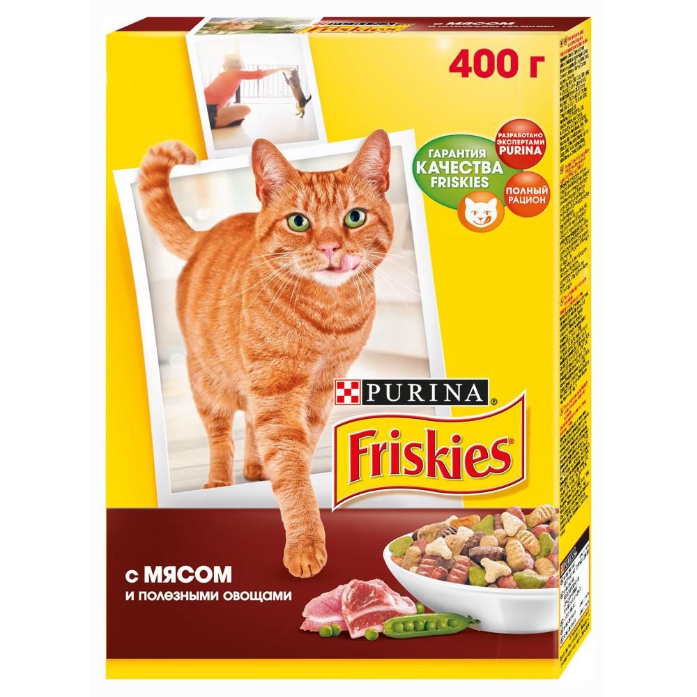 Корм сухой для кошек с мясом, курицей и полезными овощами, Friskies, 400 гр