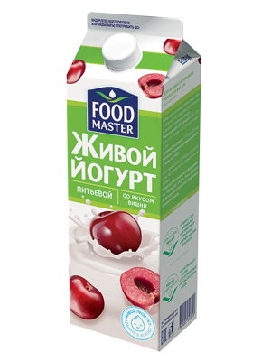 Йогурт питьевой со вкусом вишни 2% (тетрапак), FoodMaster, 900 гр