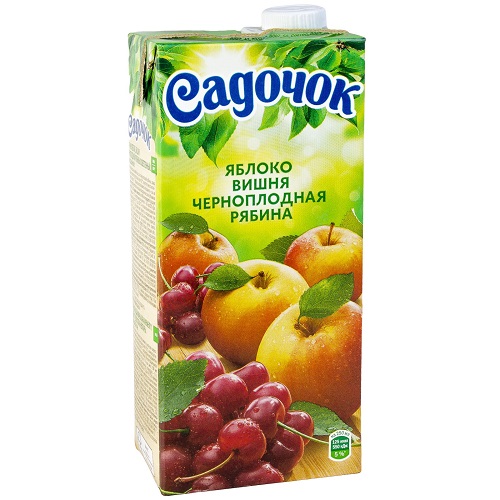 Напиток Яблоко-вишня-черноплодная рябина, Садочок, 0,95 л.