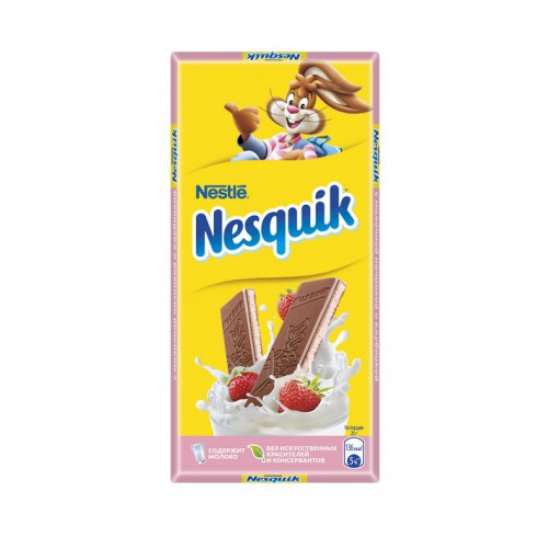 Шоколад молочный с клубничной начинкой, Nesquik, 100 гр