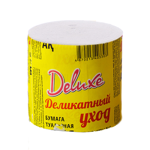 Туалетная бумага Деликатный уход (белая), Deluxe, 1 рулон